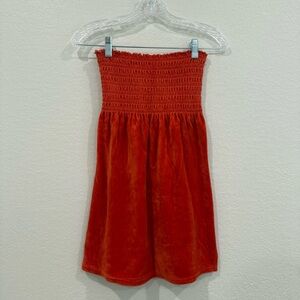 Vintage Juicy Couture Y2K Orange Velour Ruched Tunic Top